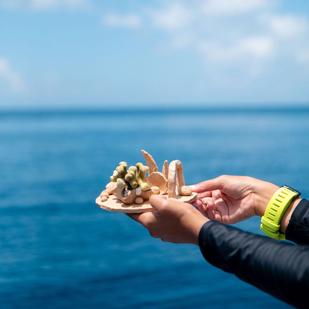 Students crafting coral